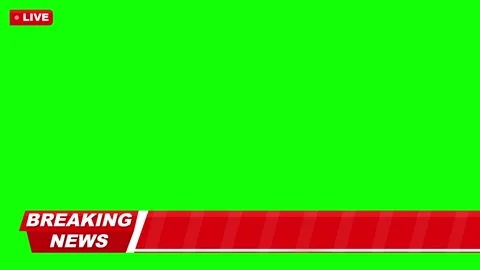 Breaking News Lower Third Graphic with Live Icon on Green Screen for Chroma Key 動画素材 347263413