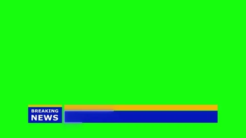 Breaking news lower third on green screen, breaking news lower third live breaki Stock Footage 307051828