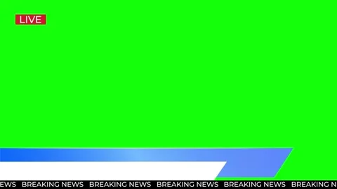 Breaking News Lower Third on Green Screen, Live News Ticker Overlay Animation 库存影片 312160632