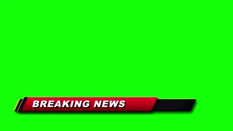 Breaking news lower third with green screen background, for broadcast media.. Stock Footage 337555676
