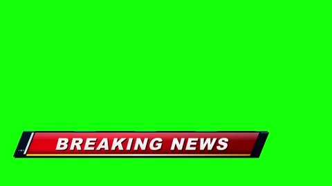 Breaking news lower third with green screen background, for broadcast media.. Stock Footage 337555677