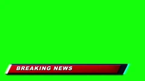 Breaking news lower third with green screen background, for broadcast media.. Stock Footage 337555683