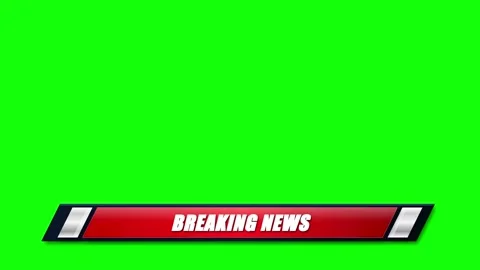 Breaking news lower third with green screen background, for broadcast media.. Stock Footage 337555708