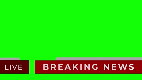 Breaking News - Lower third live breaking news brackground green screen Stock Footage 274393384