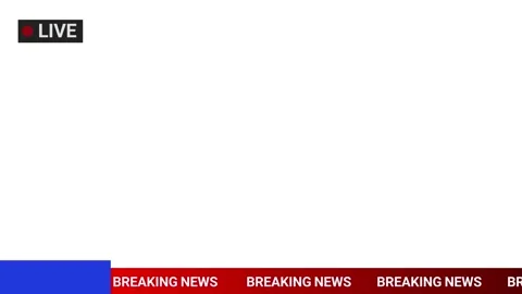 Breaking News - Lower third live breaking news background white screen and .. Stock Footage 340595732
