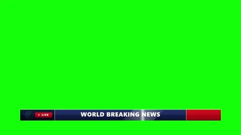 Breaking news lower third with live indicator on green screen background, n.. Stock Footage 344862667