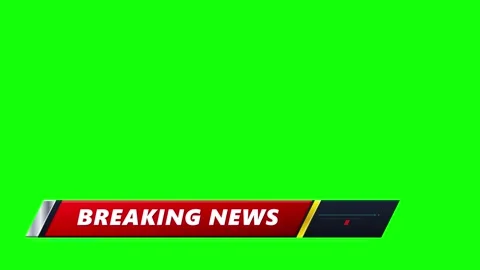 Breaking news lower third overlay with green screen background, for broadca.. Stock Footage 337555705