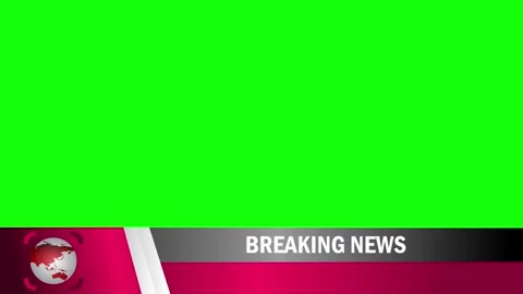 Breaking news lower third on planet earth intro title animation 4k green screen Vidéo 279260048