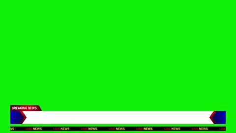 Breaking news lower third running live news green screen and seamless loopin Vidéo 278260103