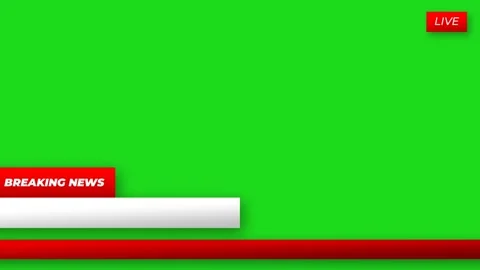 Breaking News Lower Third Template on Green Screen Background for Video Edi.. Stock Footage 341084325