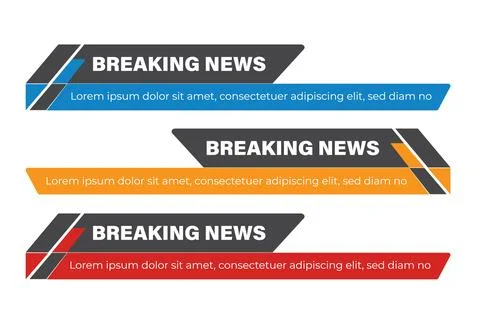 Breaking News Lower third for TV channel Media Stock Illustration