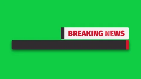 Breaking news media lower third design in red, black and white on green screen Stock Footage 323280345