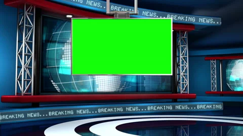 Breaking News Modern Virtual Studio Set Stock Footage 33701933