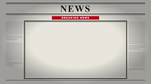 Breaking news newspaper template with blank center space for custom headlin.. Stock Footage 337555255