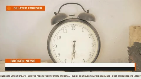 Breaking news Old clock lost room dust Stock Footage 344400104