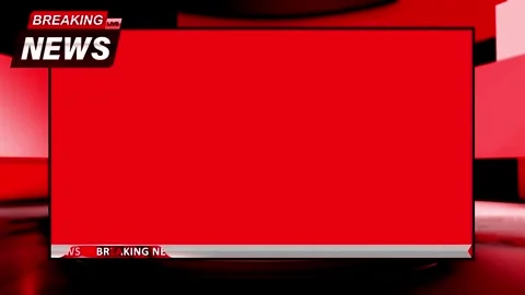Breaking news red template template, mockup, live news layout Stock Footage 311004687