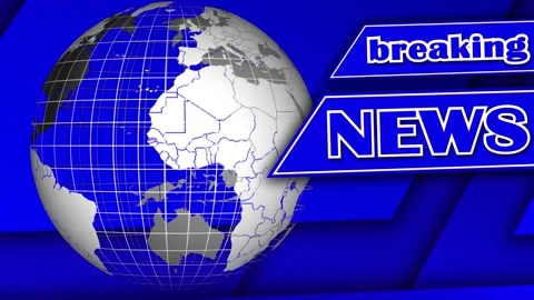 BREAKING NEWS - Rotating earth globe - blue abstract graphic elements Stock Footage 131499864