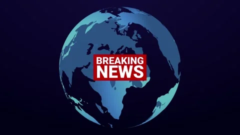 Breaking News Rotating Globe World Animation Background Video stock 333701102