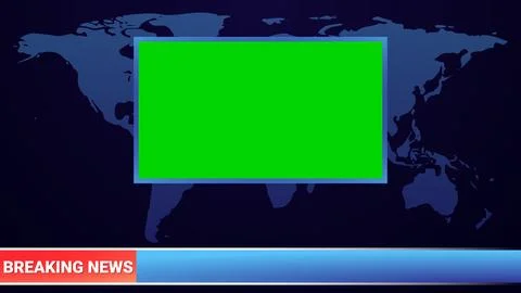 Breaking News Screen With World Map Stock Illustration
