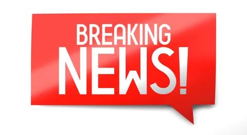 Breaking news - speach bubble - 3D illustration Stock Illustration