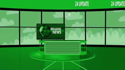 Breaking news studio world map digital news animation background Video stock 336911505