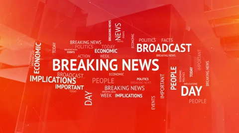 Breaking news tags concept background Stock Footage 66052240