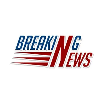Breaking news television program sign label Ilustración de archivo