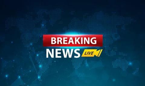 Breaking News template title with shadow on world map background for screen T Illustrazione stock