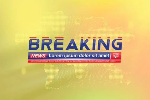 Breaking News template title with technology world map on the background for  Stock Illustration