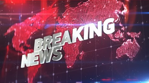 Breaking news text on abstract world map background, intro, urgent report Stock Footage 112332951