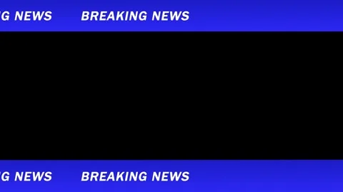 Breaking News text animation with blue borders for broadcast and media content Stock Footage 335993783