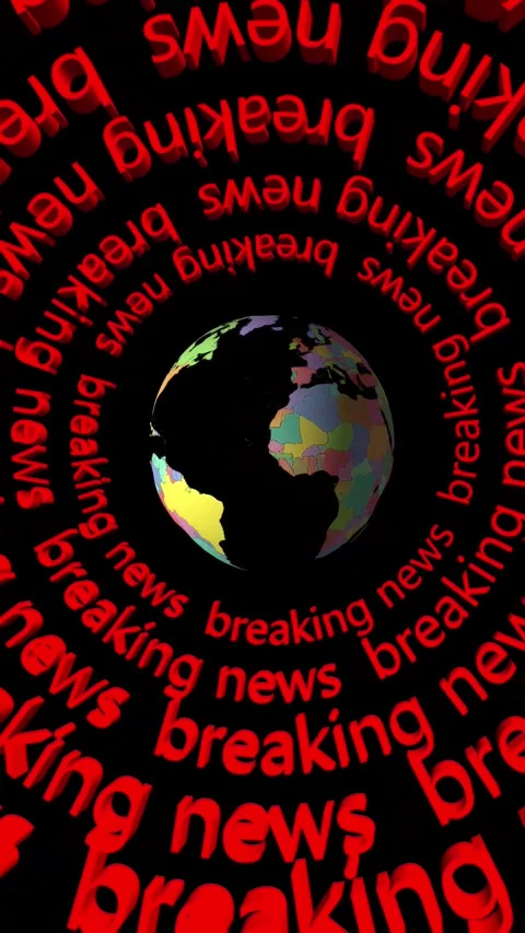Breaking news text animation Stock Footage 314236381