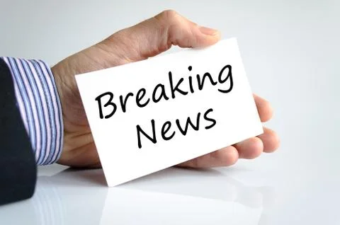 Breaking news text concept Stock Photos