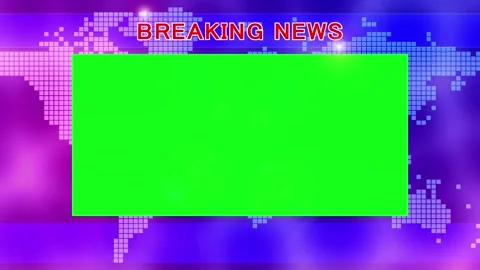 Breaking News Text with World Map and Green Screen Stock Footage 283100623