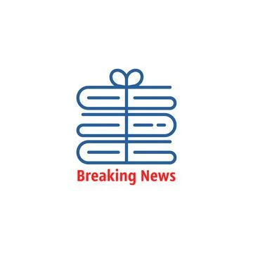 Breaking news thin line logo Stockillustratie