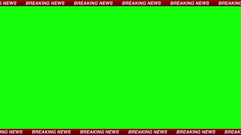 Breaking News Ticker Tape Lower Third Loop on Green Screen Video stock 337985679
