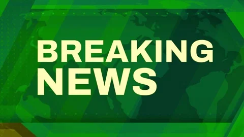 Breaking news title on green digital background with world map and animation Stock-Footage 341801920