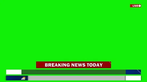 Breaking news today lower third live blank text boxes weather green screen Stock Footage 279260073