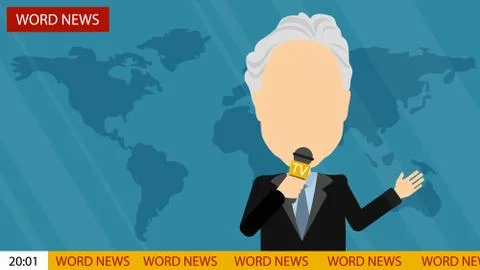Breaking news on tv. Illustrazione stock