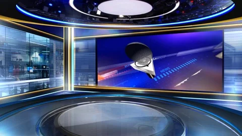Breaking news with virtual studio Stock Footage 120165129