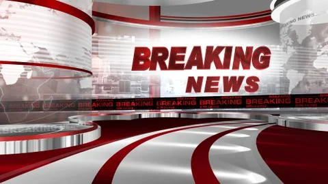 Breaking news Virtual studio Illustrazione stock