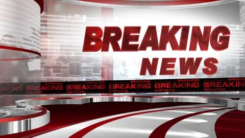 Breaking news Virtual studio Illustrazione stock