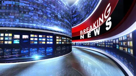Breaking news Virtual studio Illustrazione stock