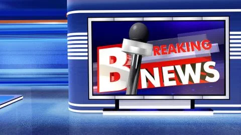 BREAKING NEWS Virtual studio Illustrazione stock