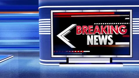 BREAKING NEWS Virtual studio Illustrazione stock