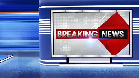 BREAKING NEWS Virtual studio Illustrazione stock