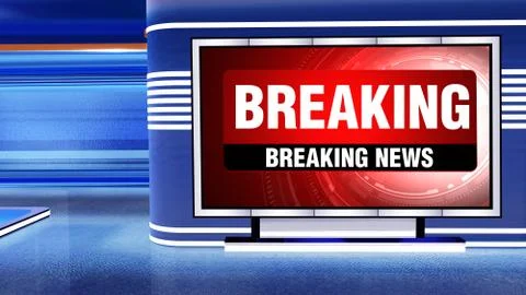 BREAKING NEWS Virtual studio Illustrazione stock