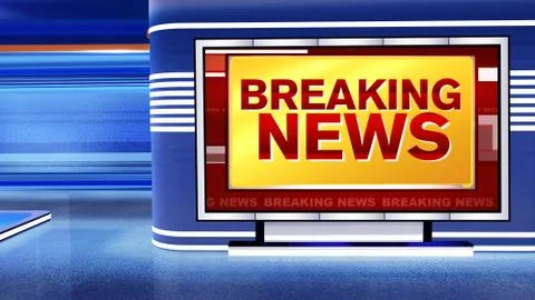 BREAKING NEWS Virtual studio Illustrazione stock