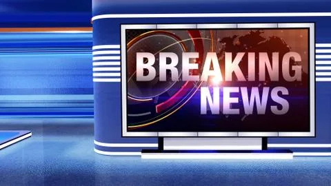BREAKING NEWS Virtual studio Illustrazione stock