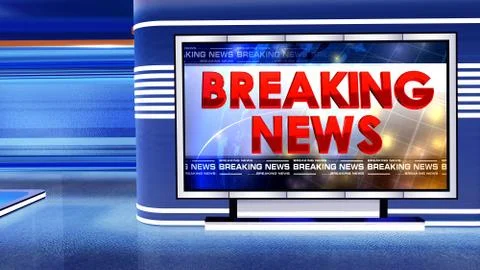 BREAKING NEWS Virtual studio Illustrazione stock